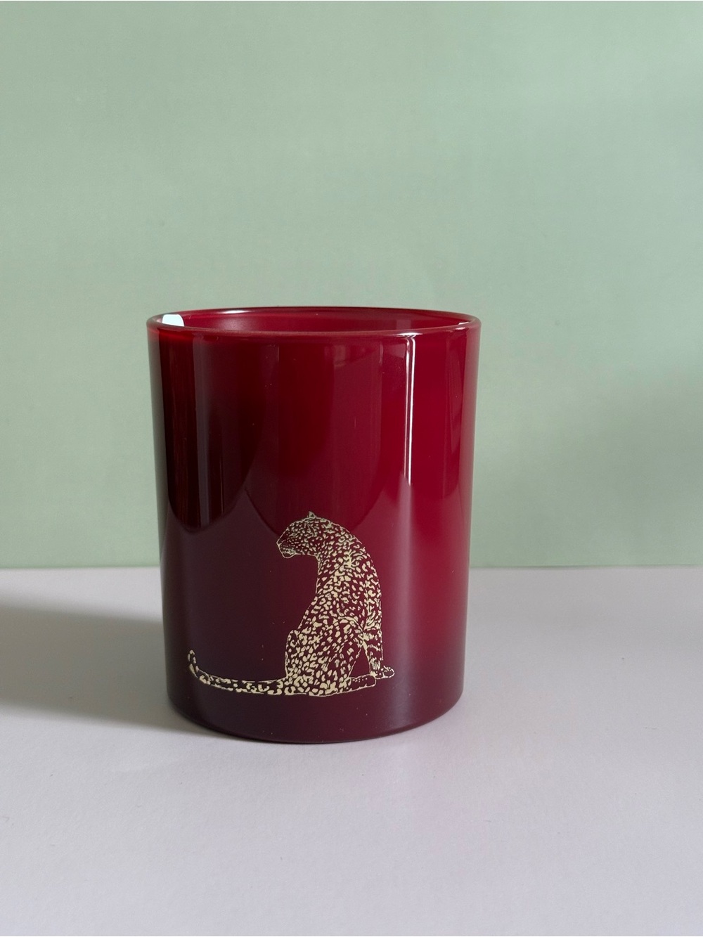 Cartier Panther Scented Candle 6.5 oz Red Glass Gift Box Made in France New
